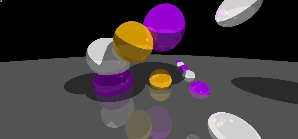 RTRay A, version 008: a second view of the reflective scene