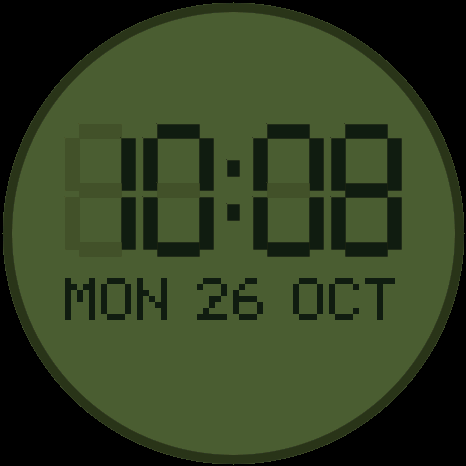 Casio-style digital clock face