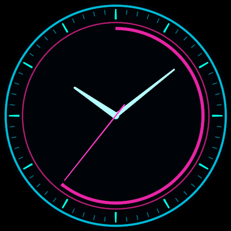 Neon ring clock face