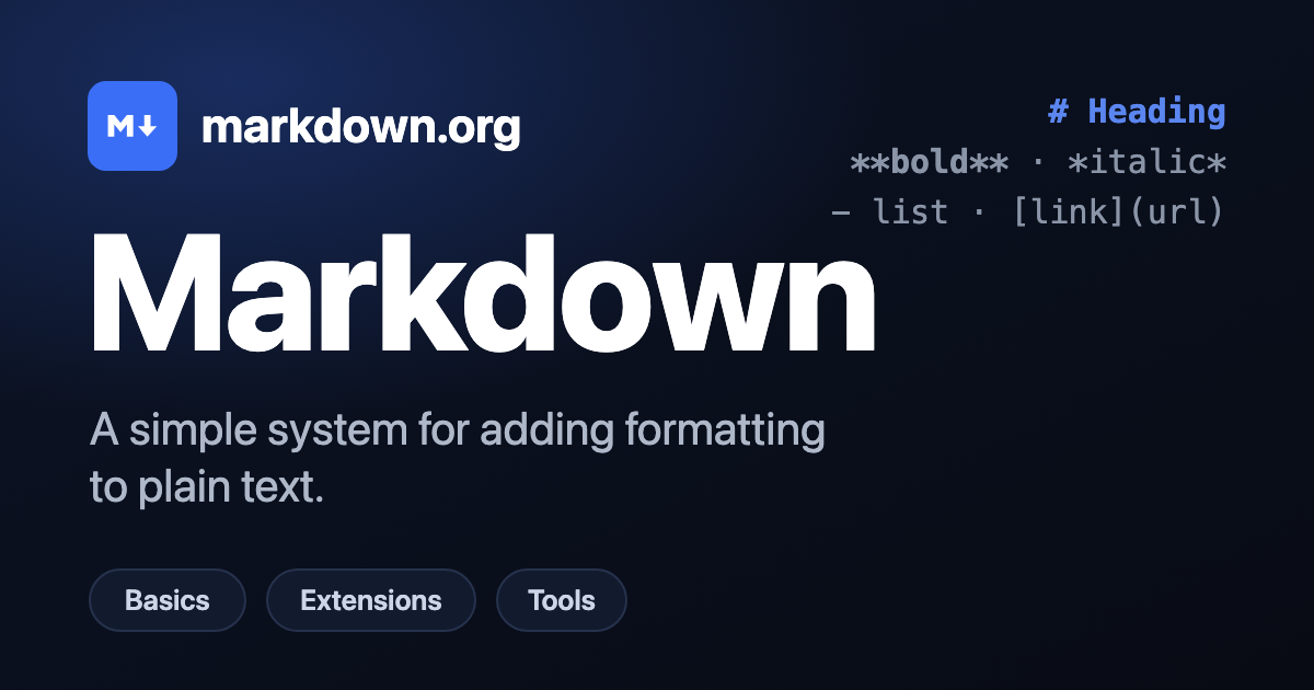 The markdown.org home page